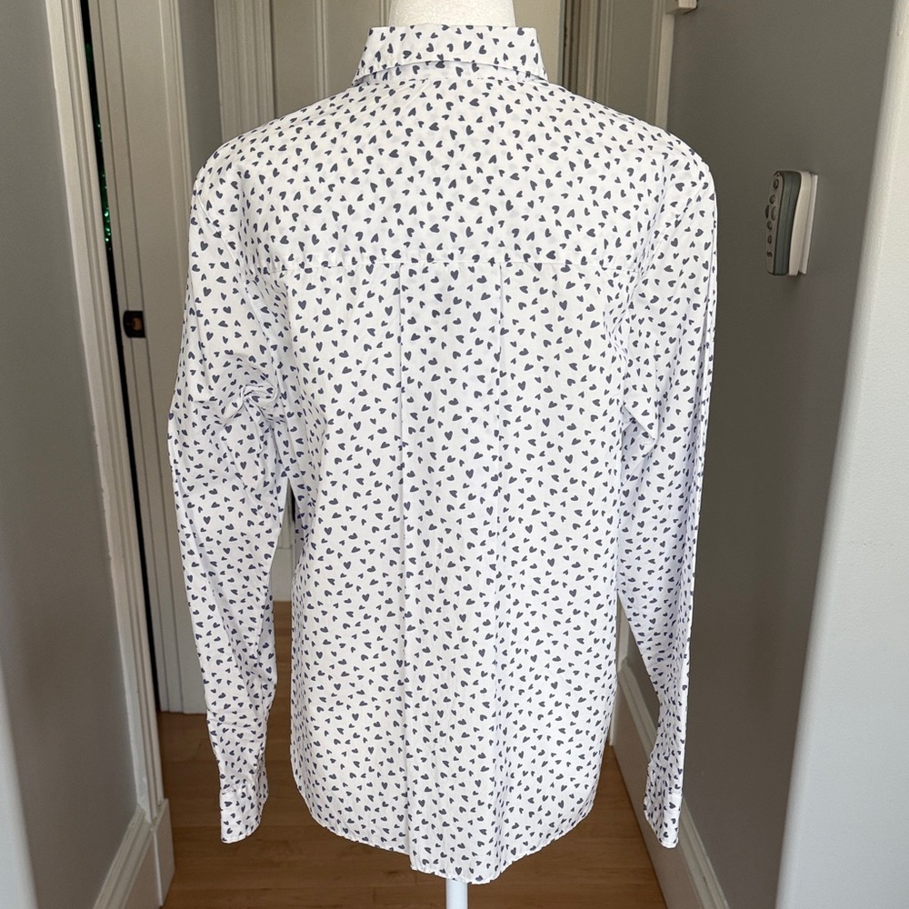 Frank & Eileen White Button Down with Blue heart … - image 7
